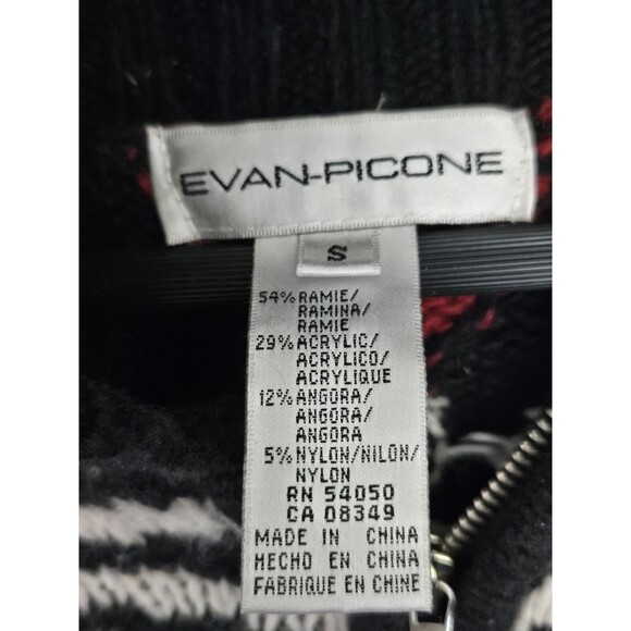 Evan Picone Cardigan Sweater Womens S Nordic Fair Isle Zip Angora Blend Holiday - Picture 4 of 7